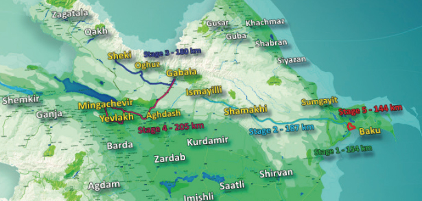 2015 Tour d'Azerbaijan map